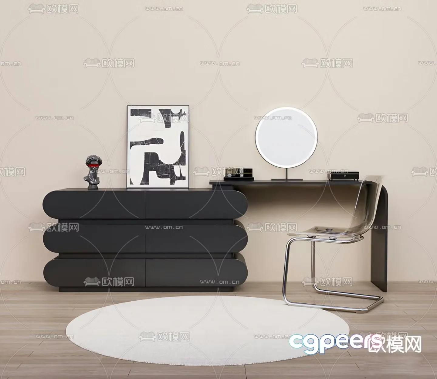 Modern dressing table dressing table 3d model