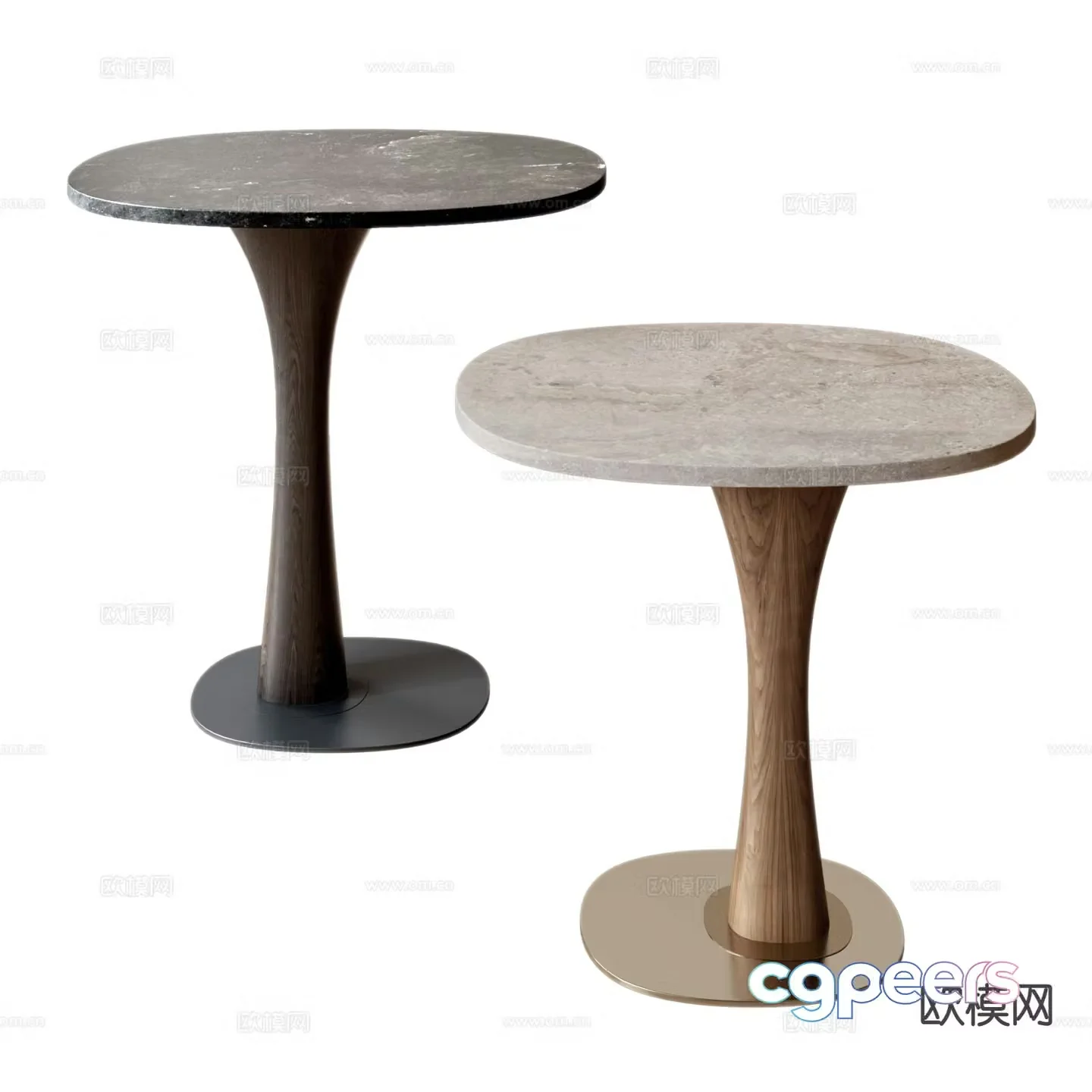 Morica medieval style corner table and side table 3D model