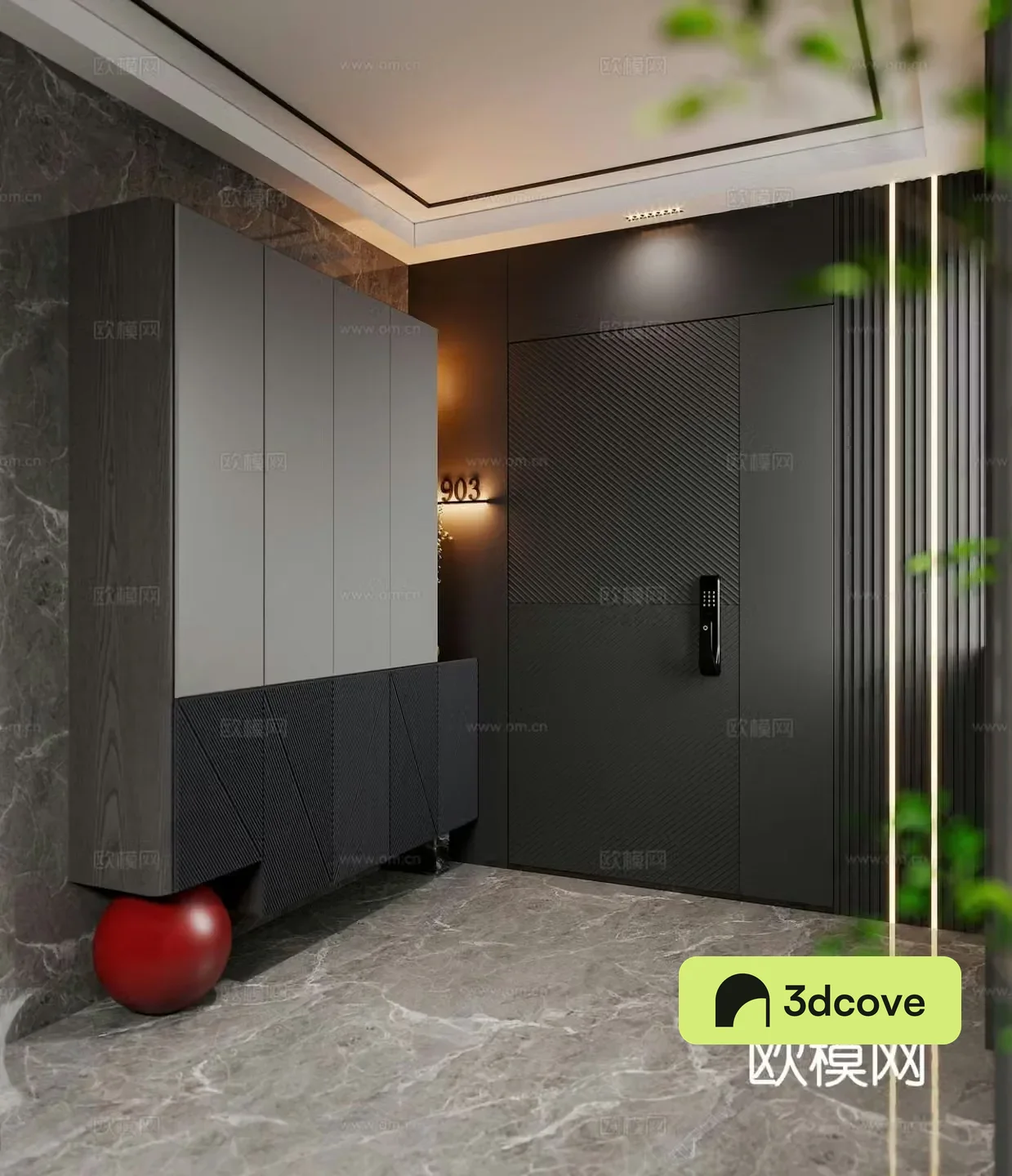 Italian modern entrance door wall view entrance shoe cabinet entrance door