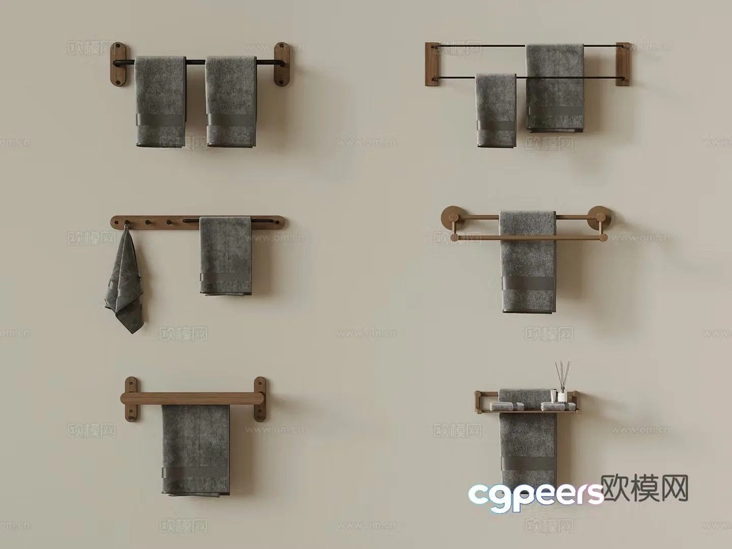 Towel rack bathroom supplies 3d model