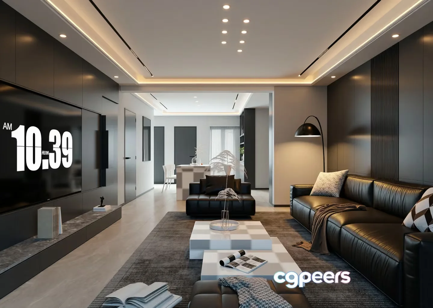 Modern Living Room 3D Model – 16085 – VRAY Render