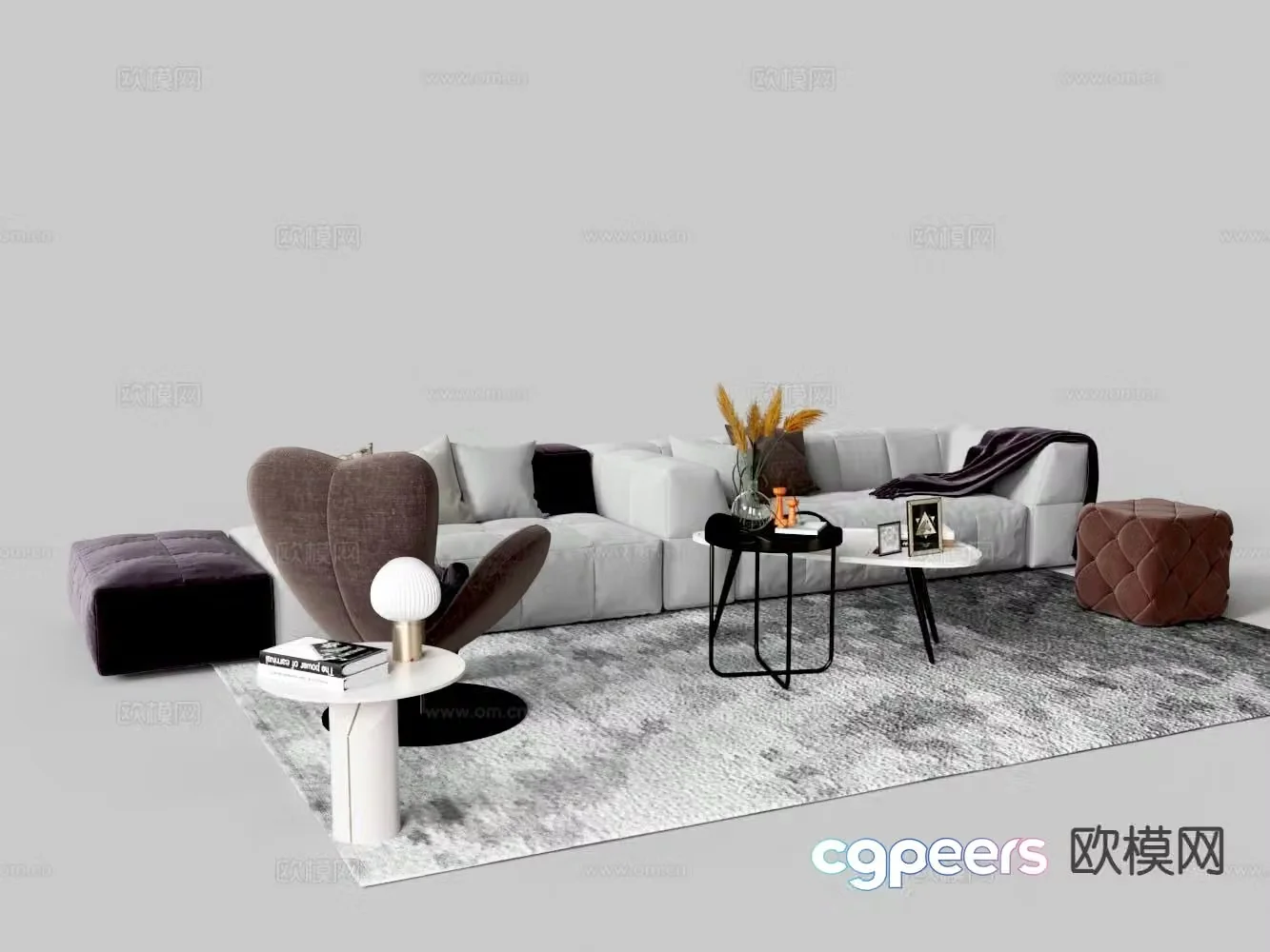 Modern sectional sofa 3d model