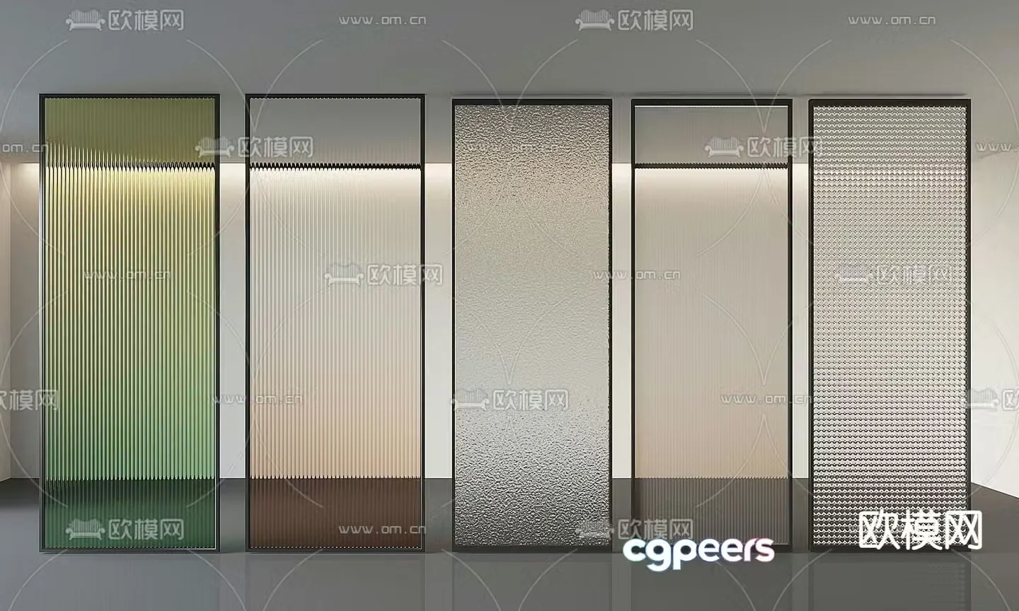 Gradient glass partition 3d model