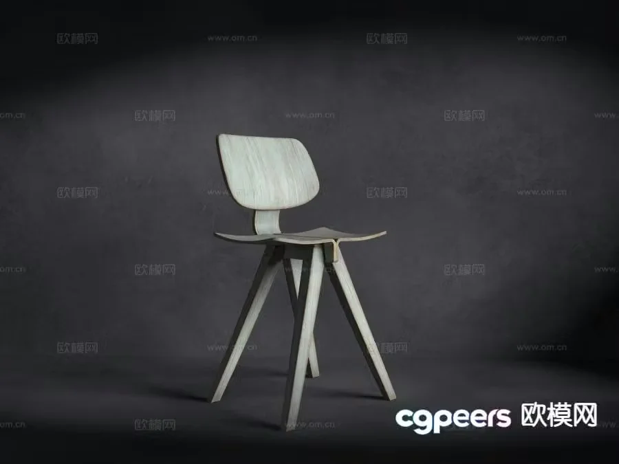 Dining chair single chair chair leisure chair tea chair 3d model