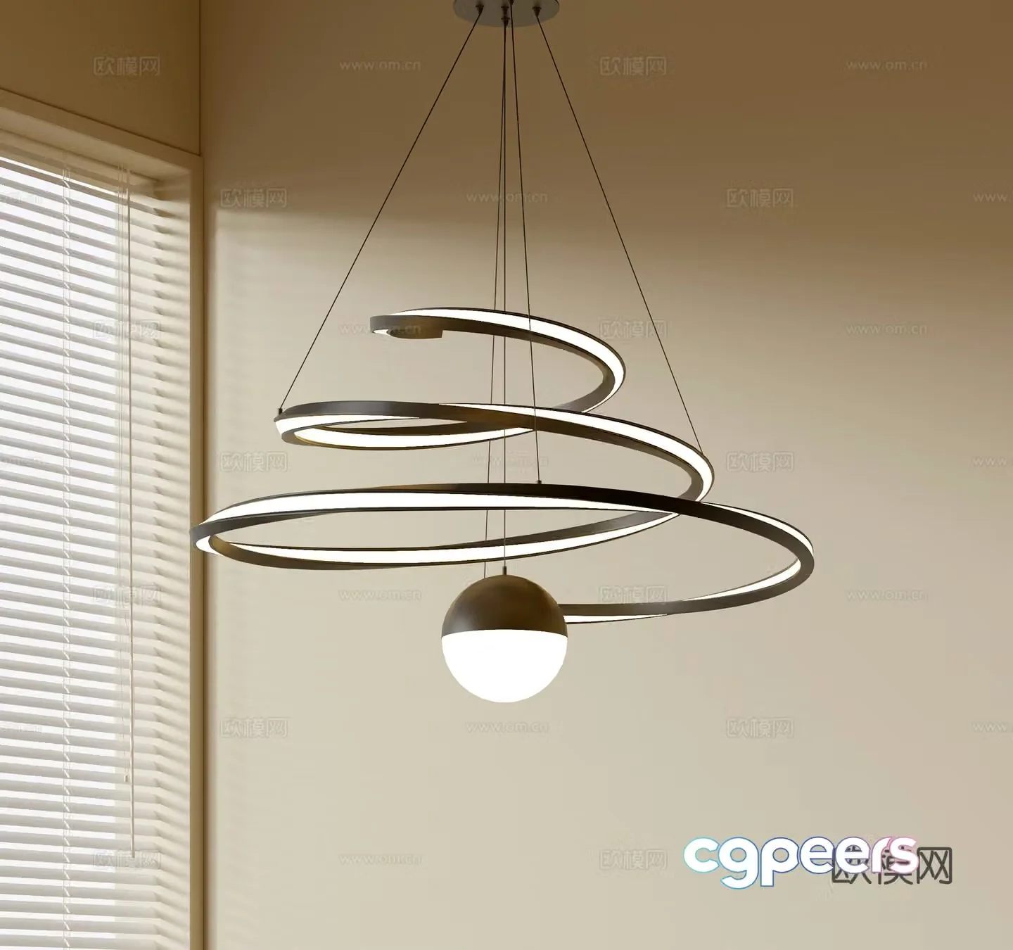 Modern simple chandeliers Nordic style chandeliers Mediterranean style chandeliers Study lamp combination Restaurant lamp 3D model