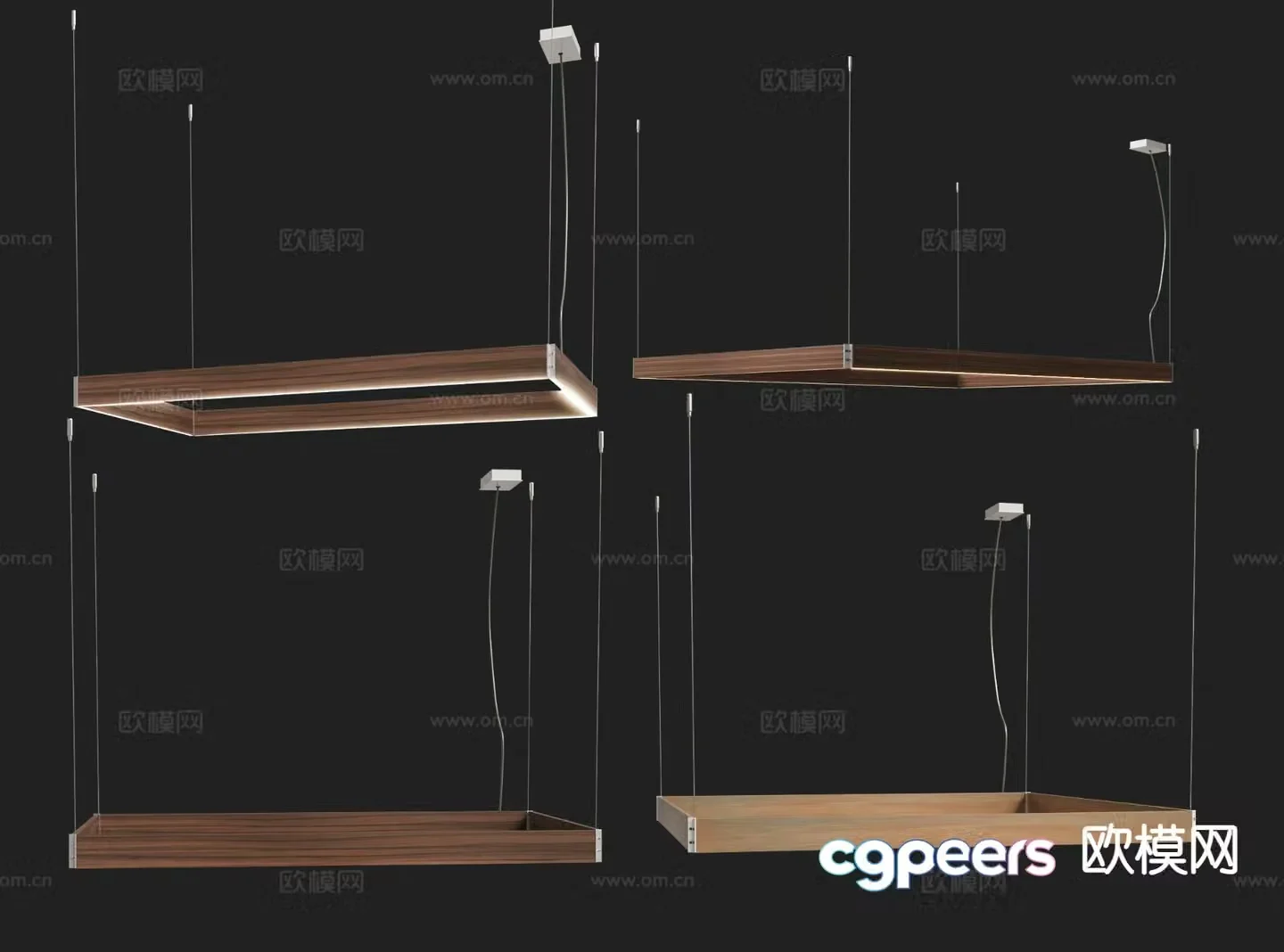 Minimalist chandelier square chandelier 3d model