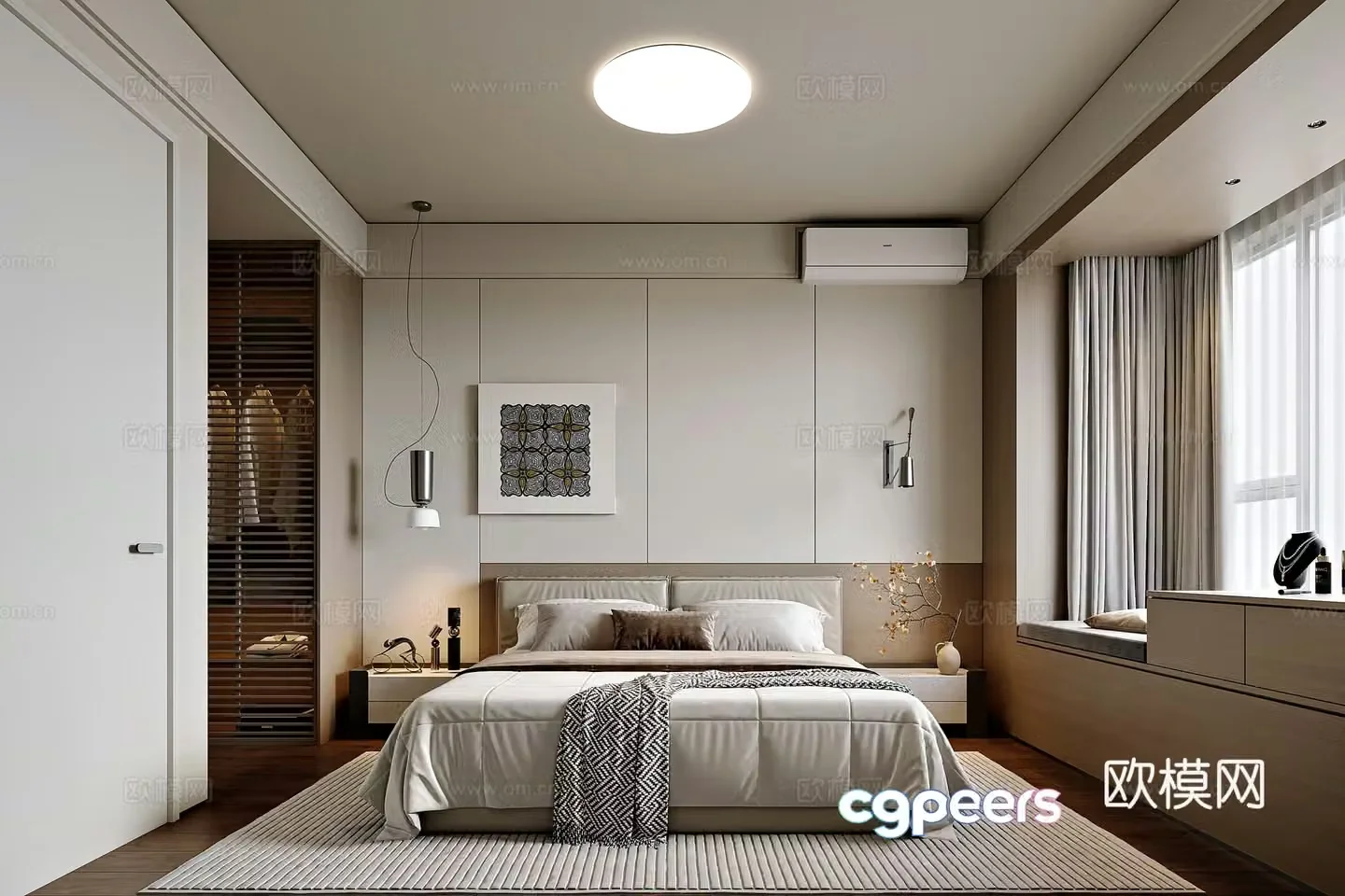 Modern style home bedroom 3d model