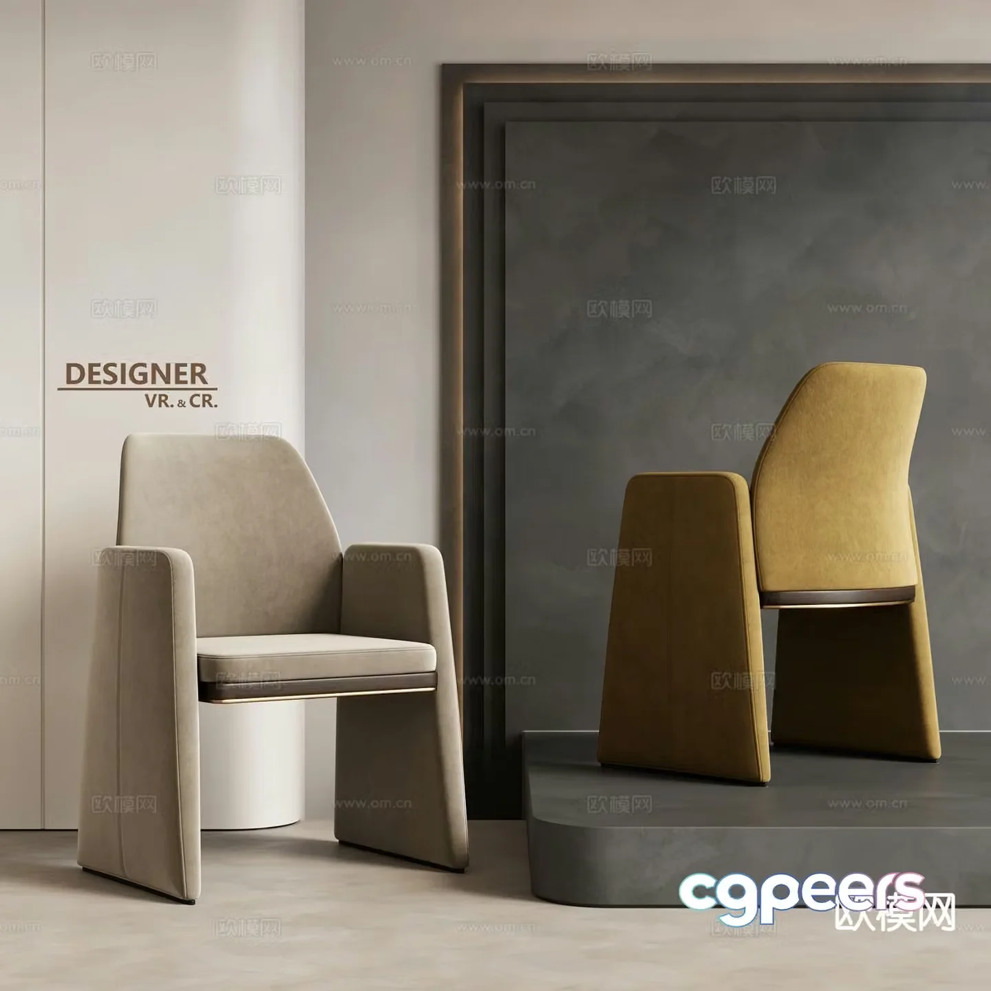 Modern leisure chair fabric chair 3d model