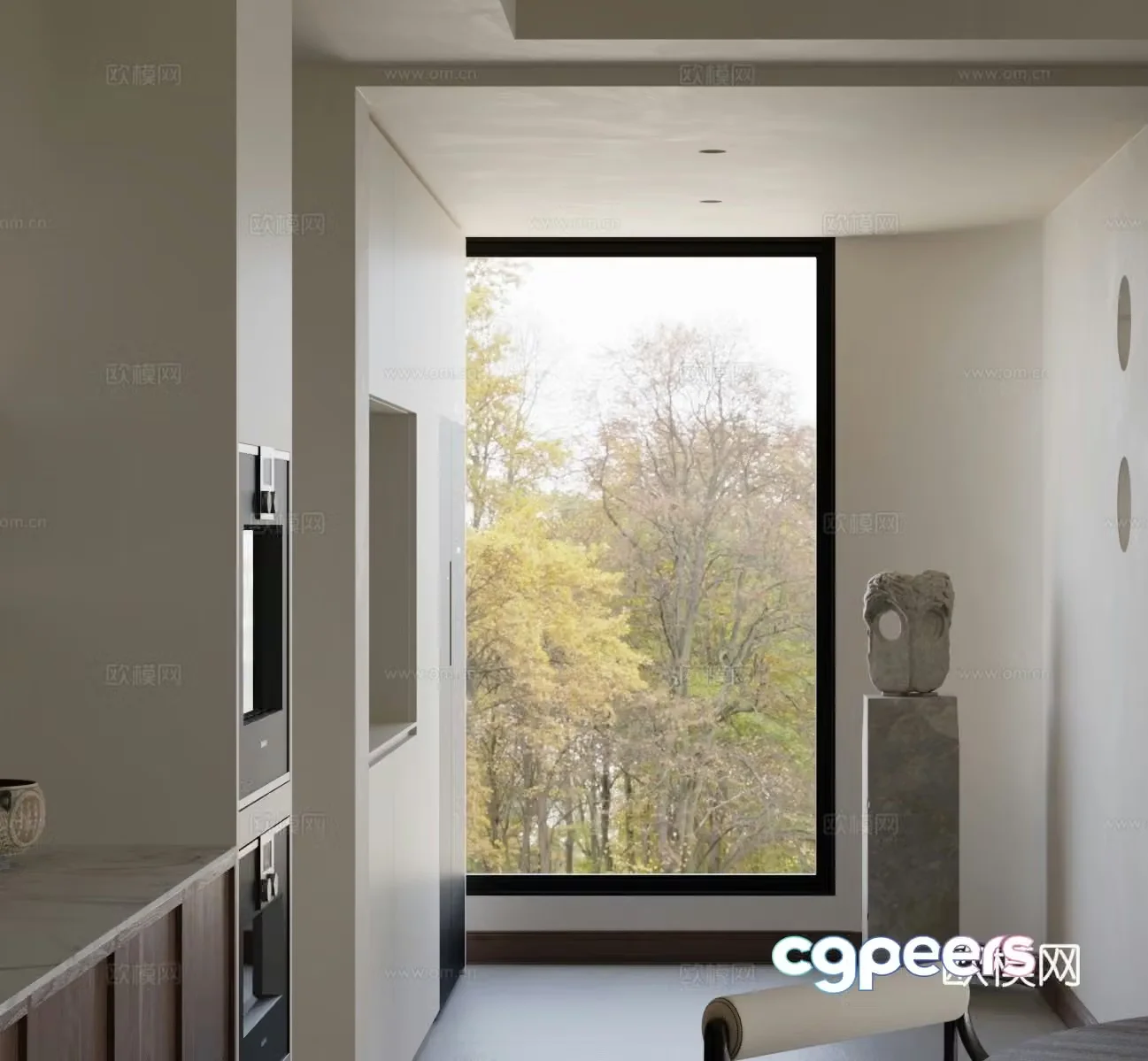 Aluminum alloy windows floor-to-ceiling windows glass windows 3d model