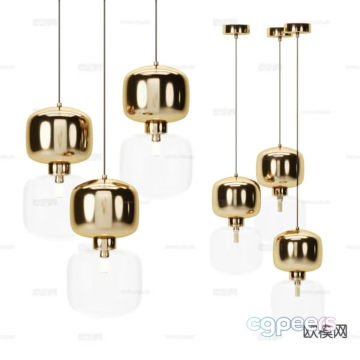 Light luxury small chandelier 3D model