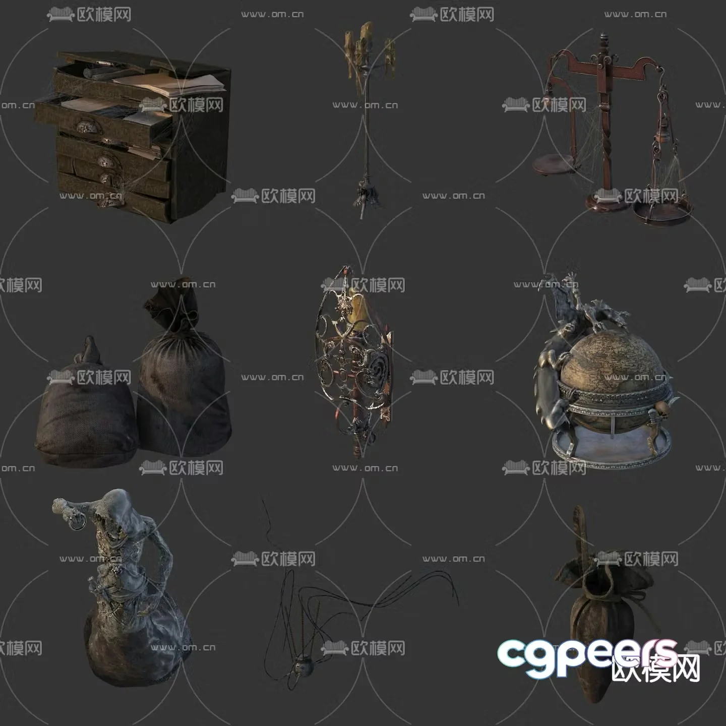 Harry Potter scene objects game items 3d model