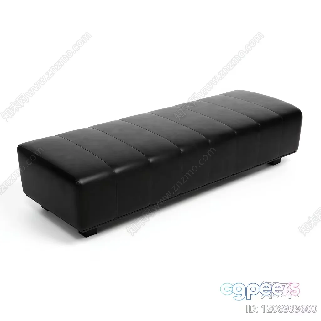 Modern Black Leather Couch 3D Model – 14019 – VRAY Render