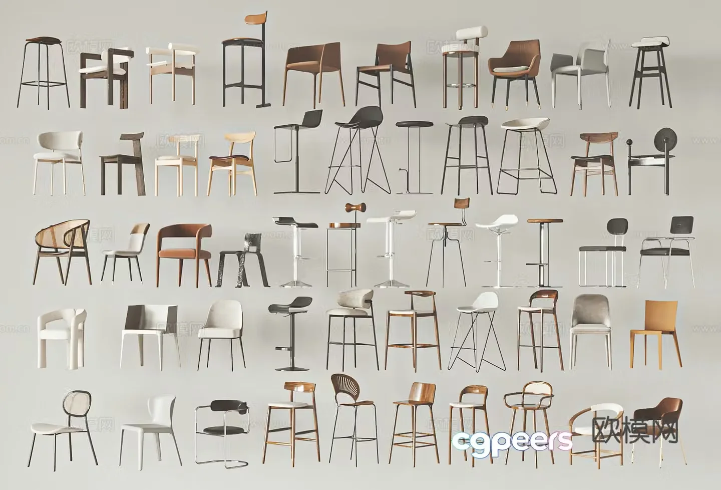 Modern bar chair 3d model