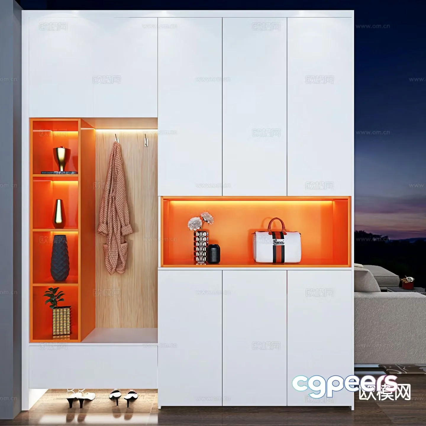 Entrance shoe cabinet partition shoe cabinet 3d model