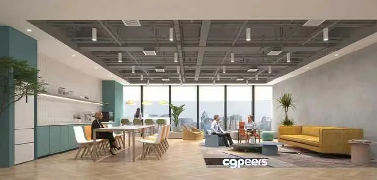 Modern Office Space 3D Model – 8514 – VRAY Render