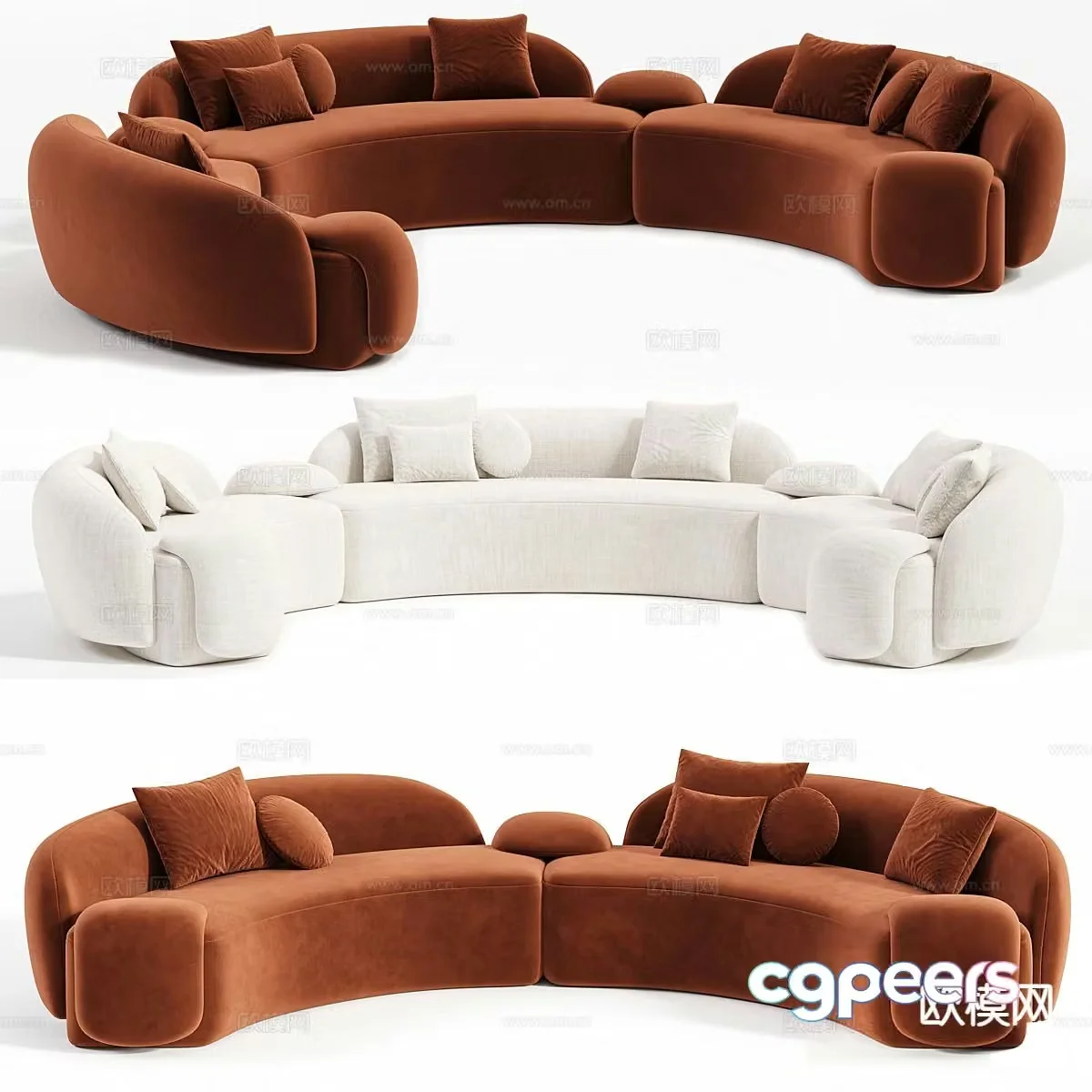 Special shaped sofa curved sofa 3d model