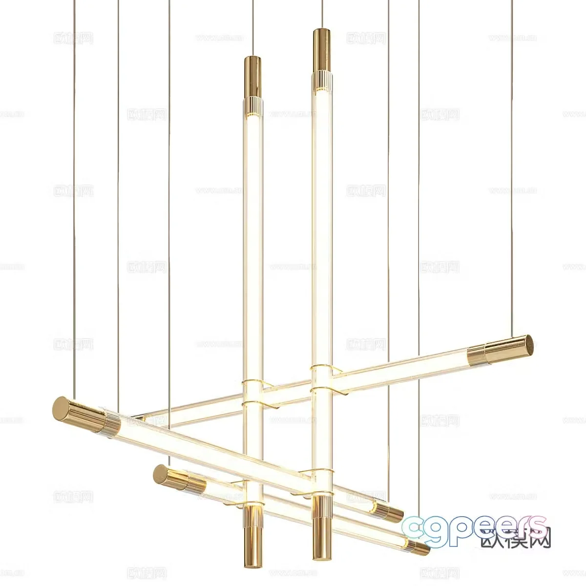 Modern light luxury minimalist decorative chandeliers 3D model