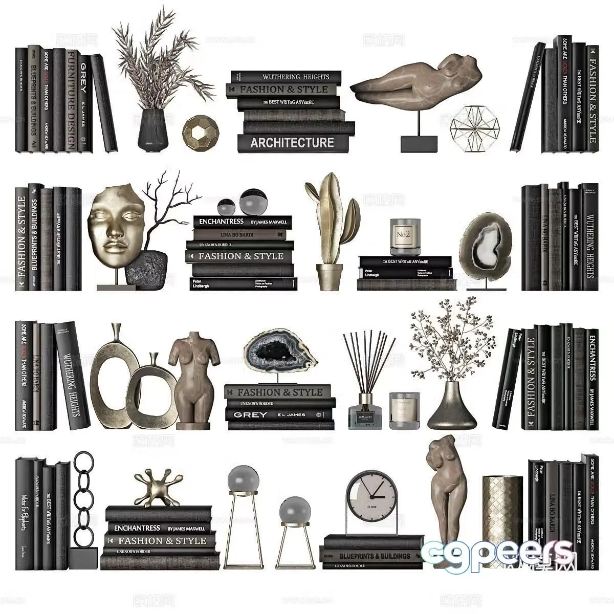 Bookcase ornaments Jewelry ornaments Book 3D model