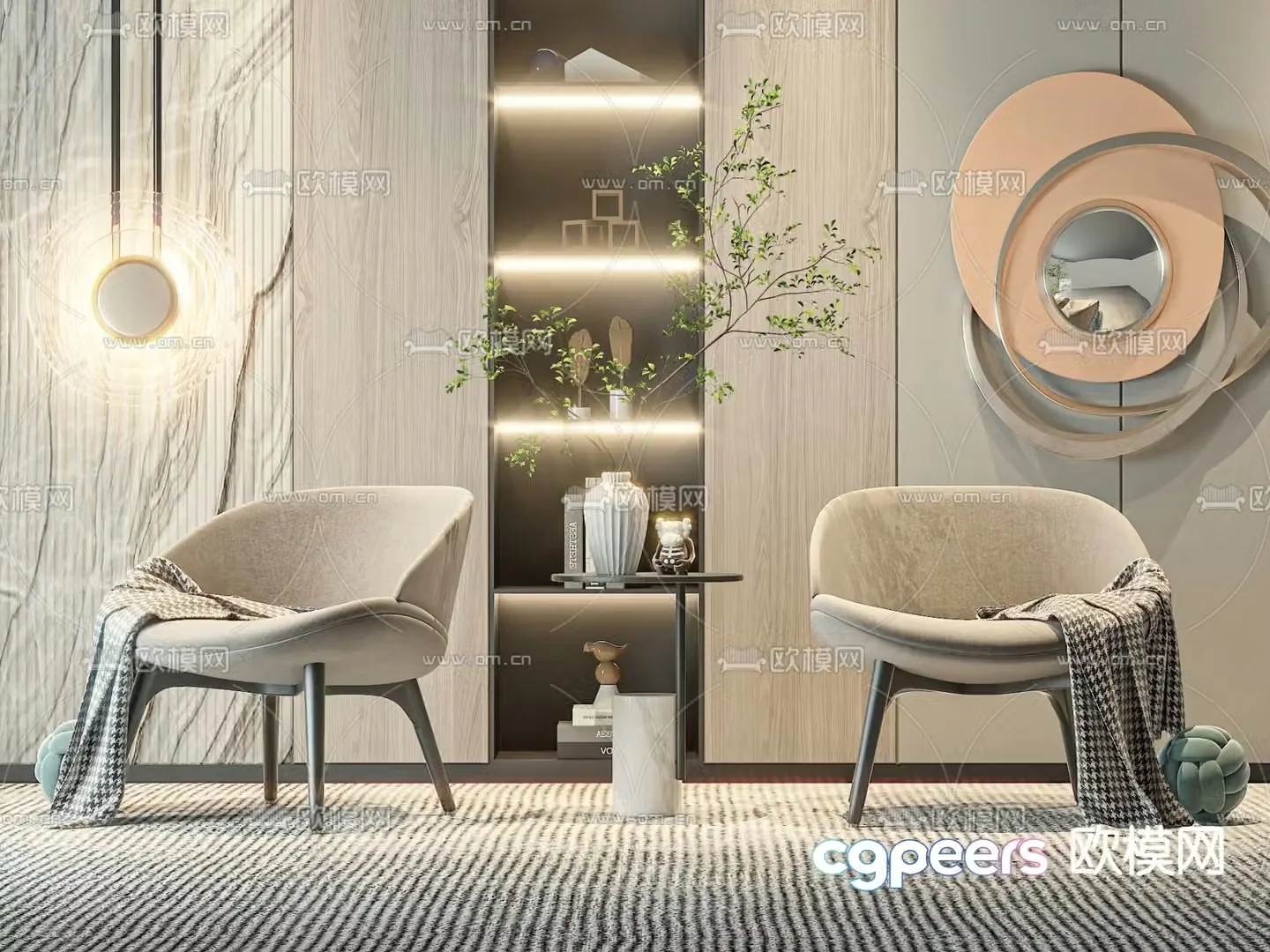 Modern chair leisure chair 3d model