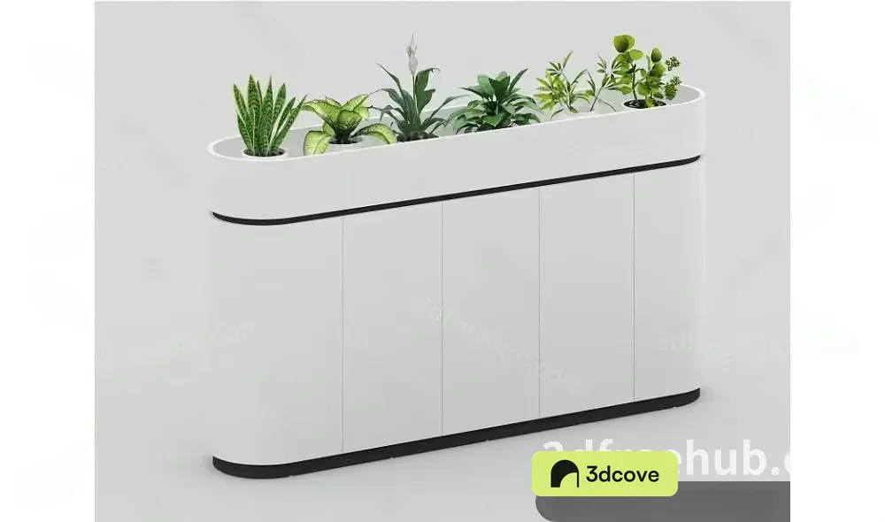 A White Planter With Plants