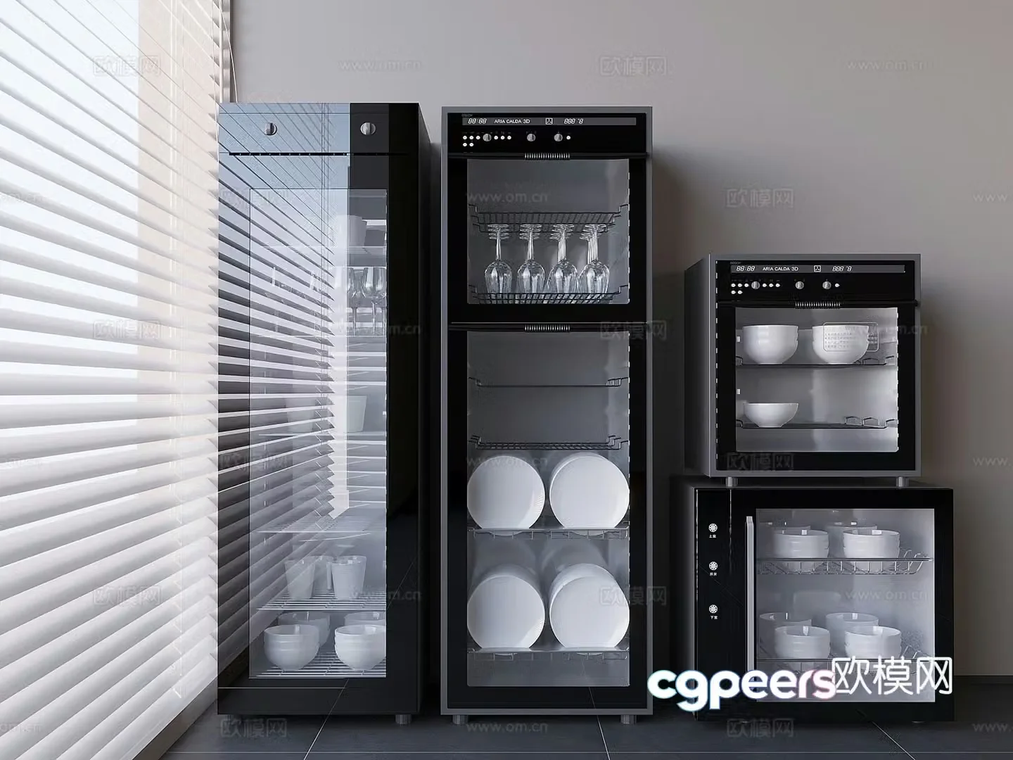 Intelligent disinfection cabinet dish embedded vertical disinfection cabinet 3D model