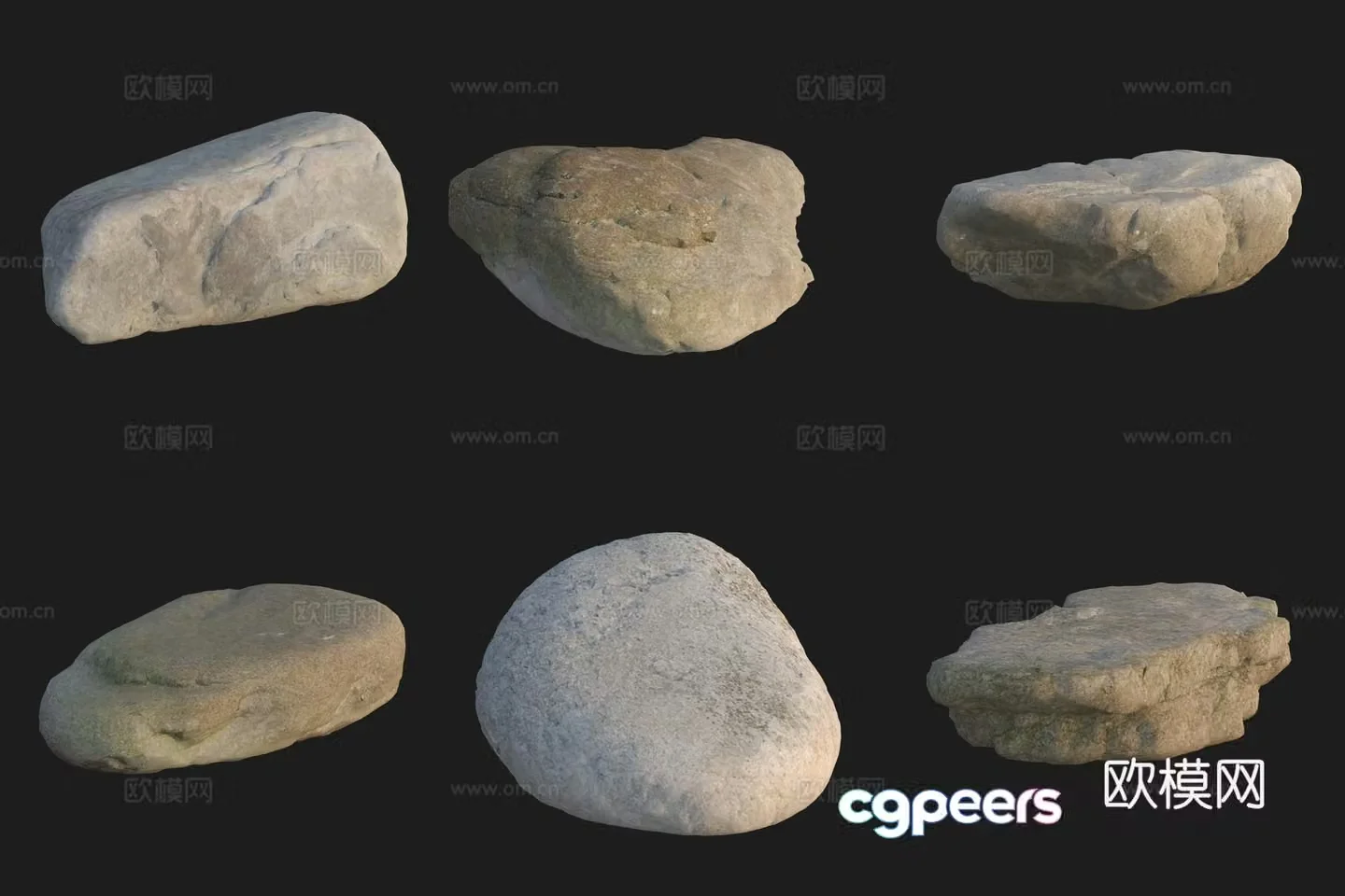 Beach beach stone rock 3d model