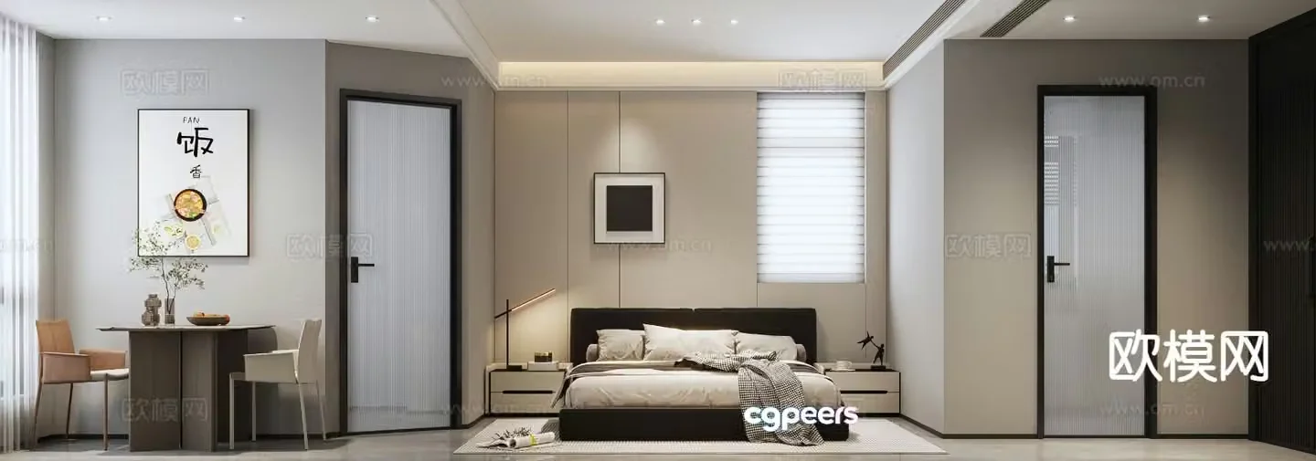 Modern bedroom master bedroom 3d model