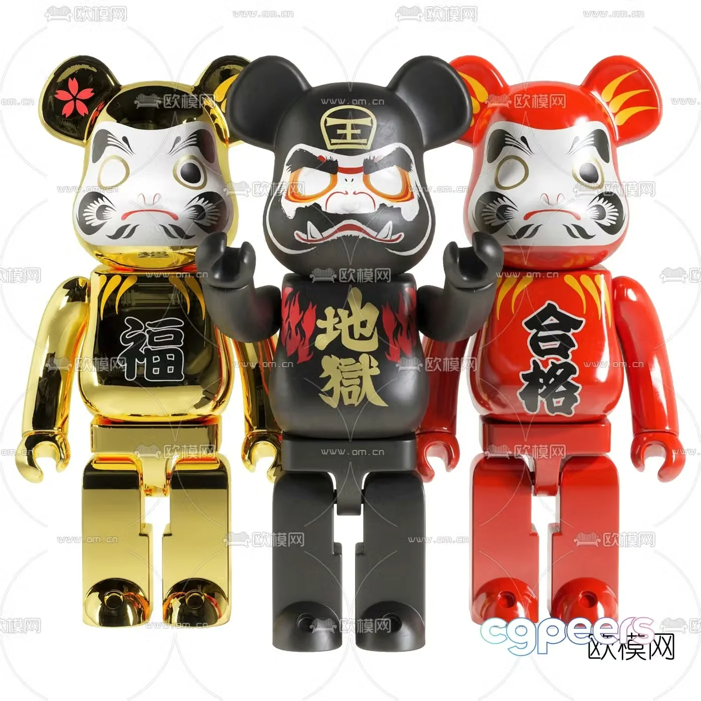 Modern violent bear toy ornament 3d model