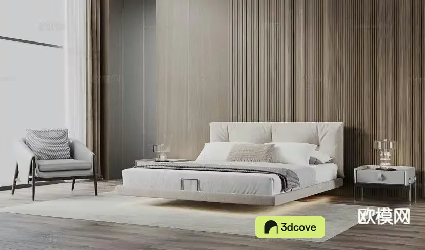 Fabric double bed