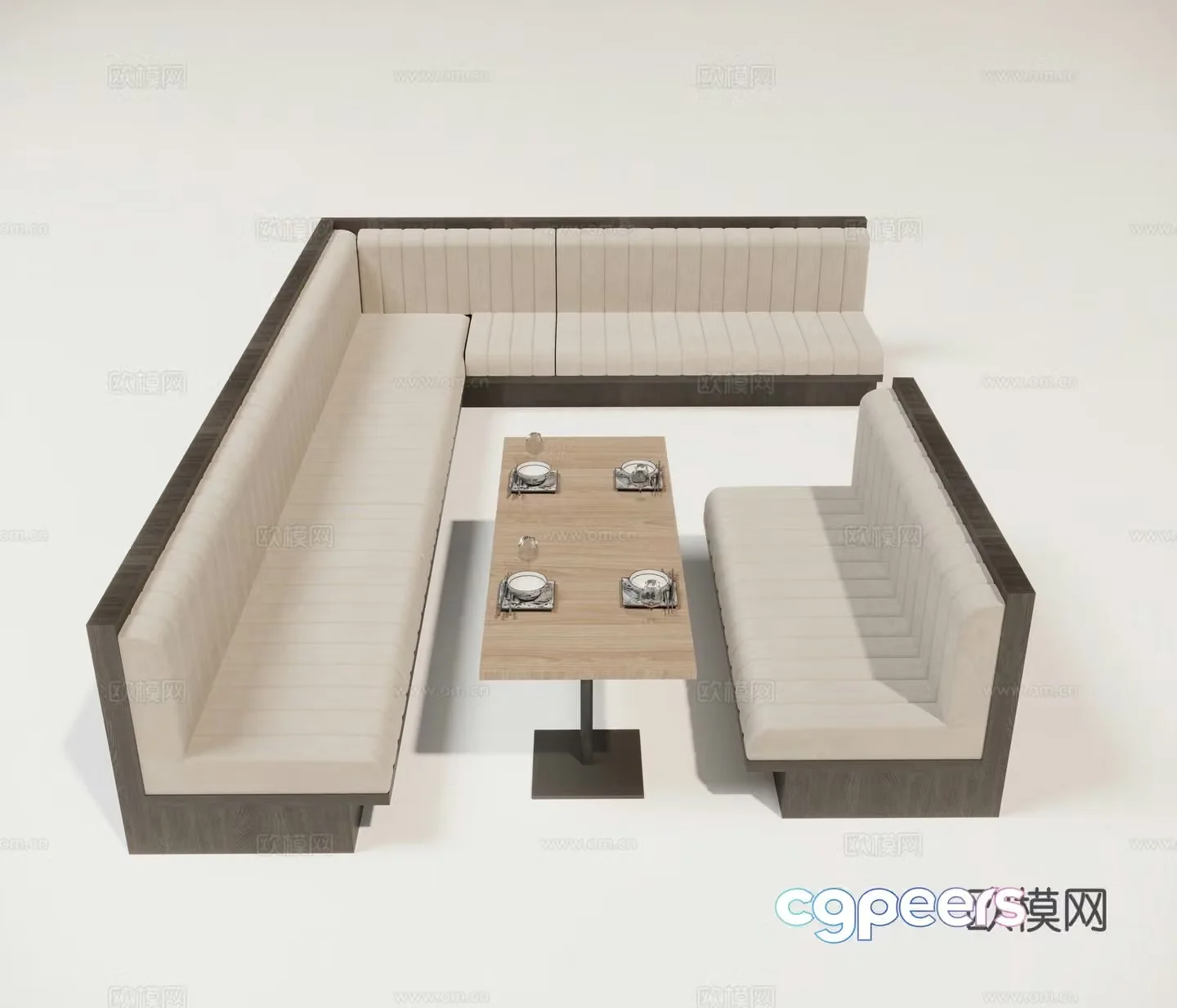 Table and chair locker sofa 3d model