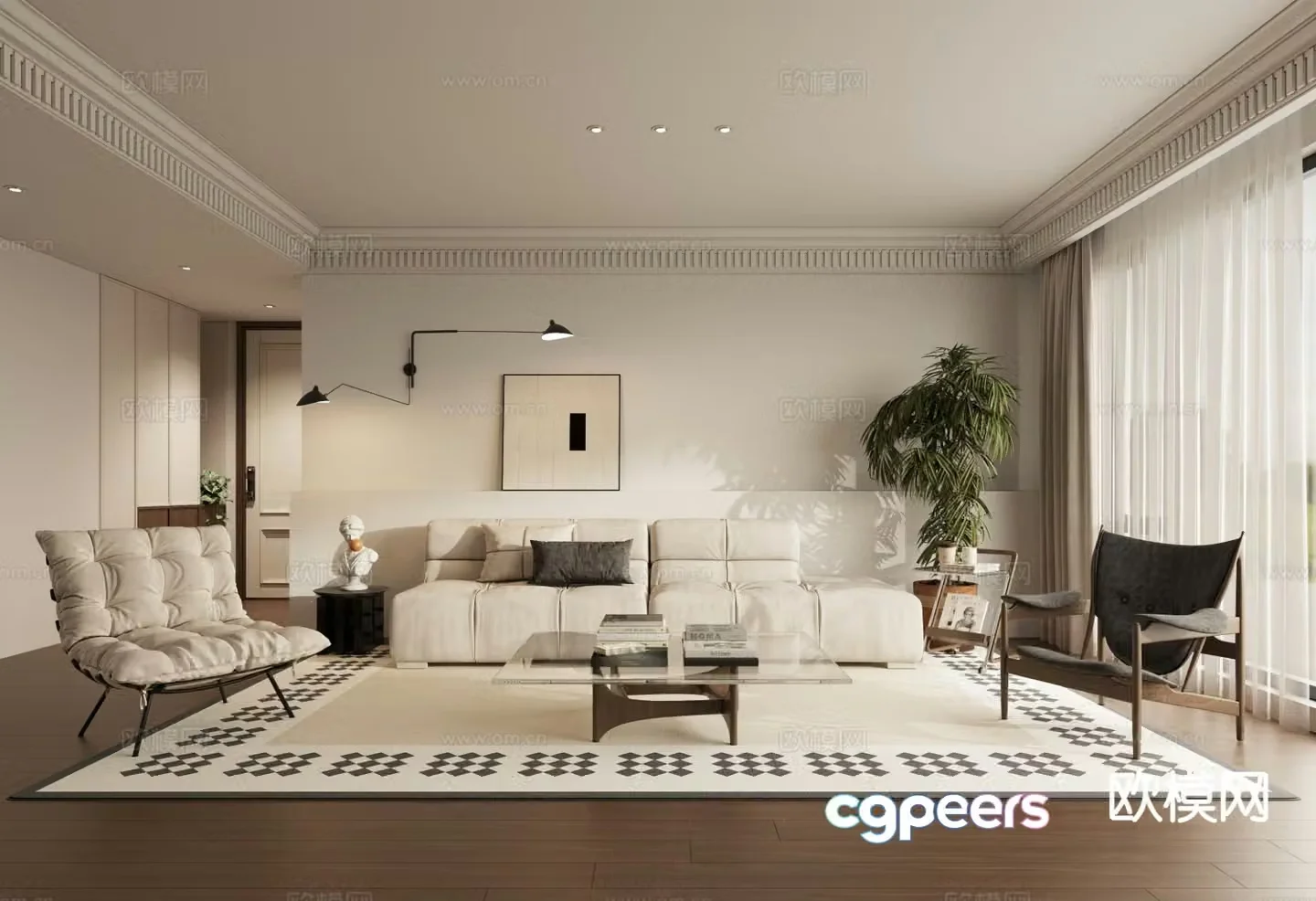 Medieval style living room 3D model