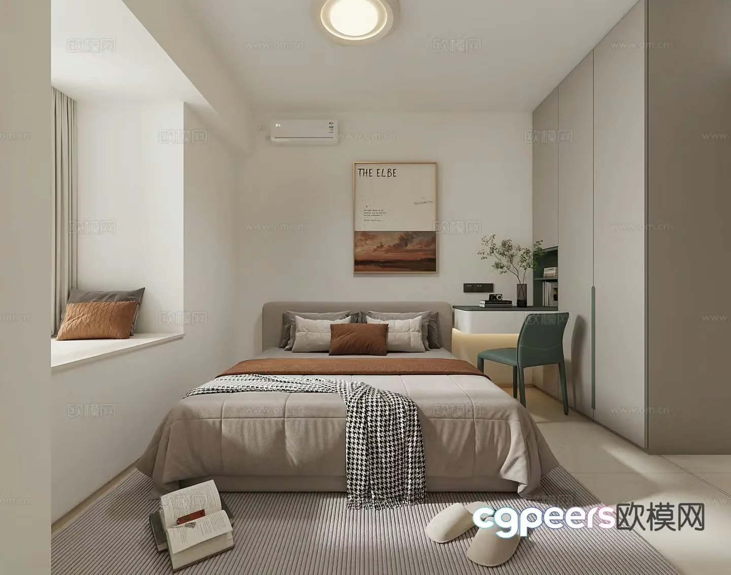 Cream style bedroom master bedroom 3d model