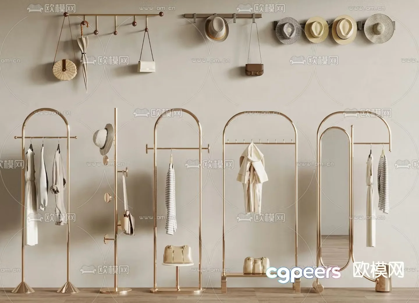 Clothes rack coat rack 3d model