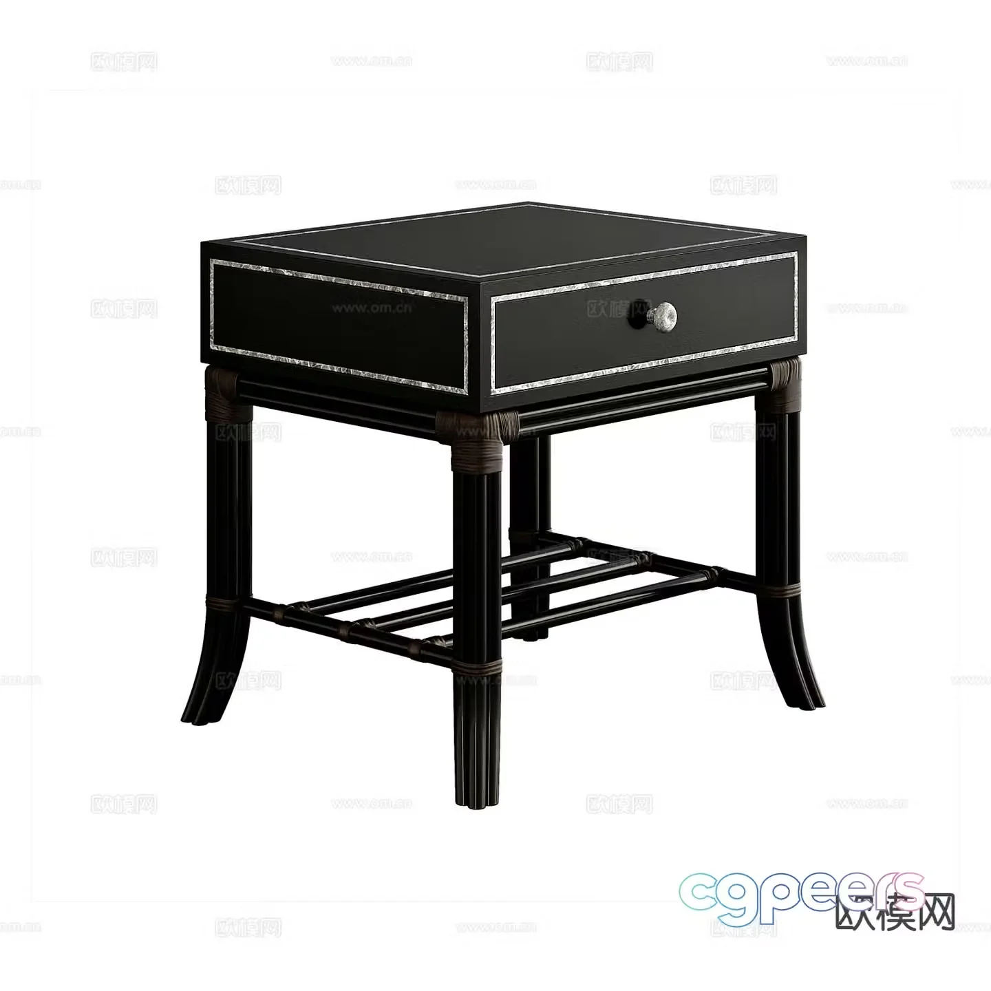 American bedside table 3d model
