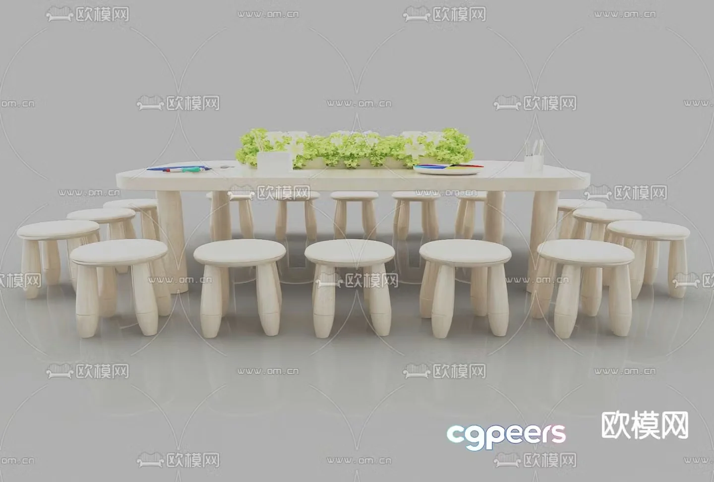 Children’s tables and chairs game tables and chairs 3d model