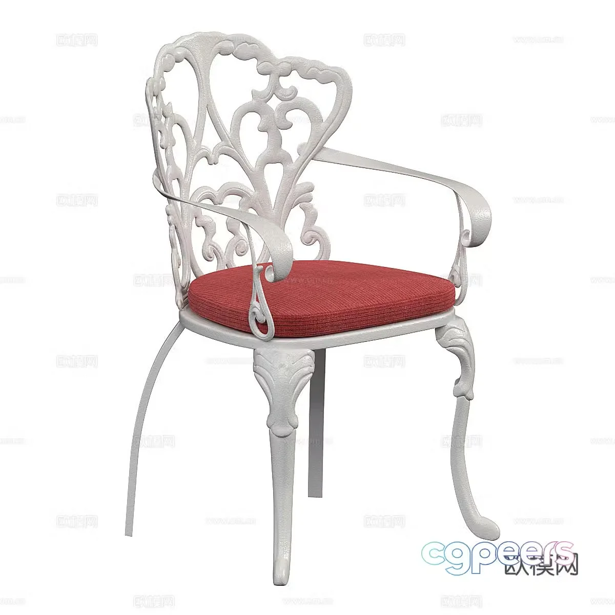 French wrought iron chair 3d model