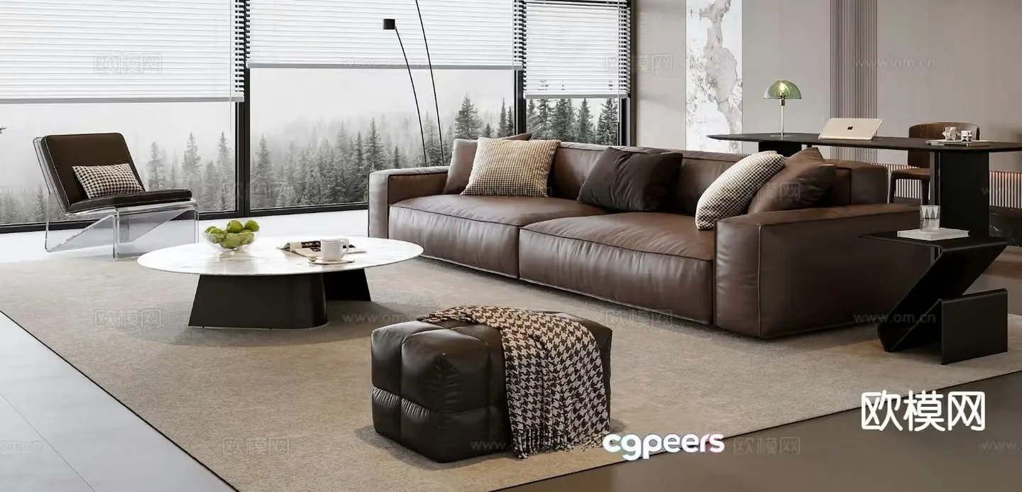 Italian sectional sofa 3d model