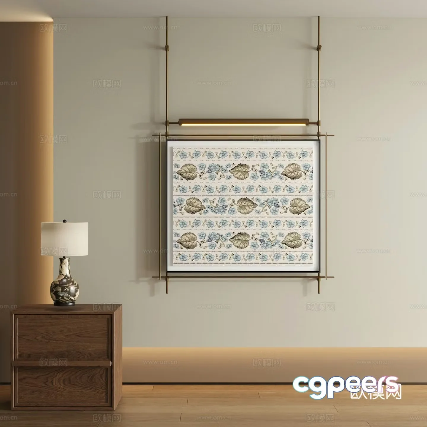 Modern boom decorative painting 3d model
