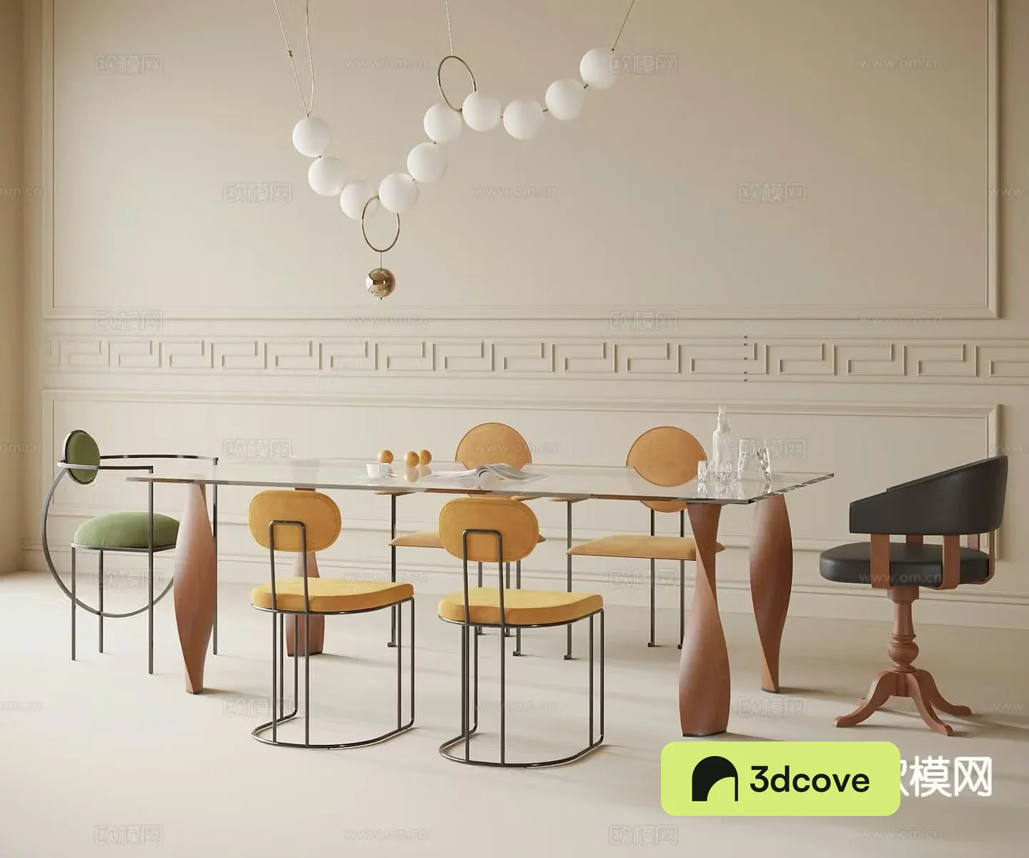 Modern dining table and chairs