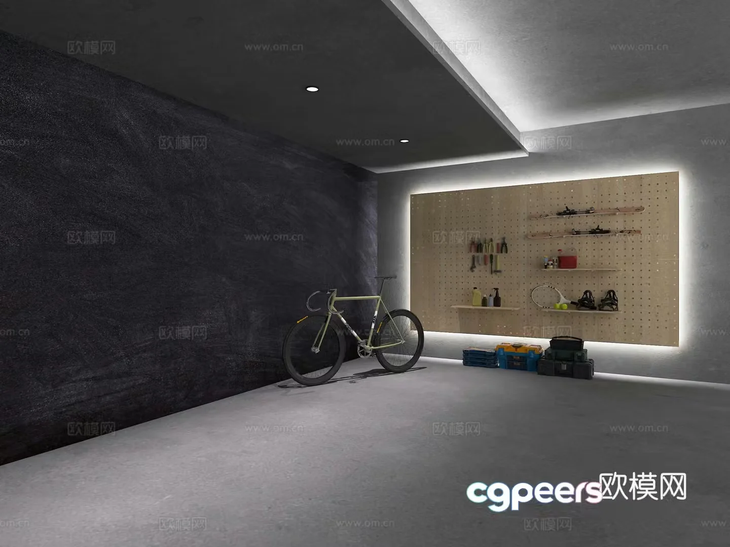 Modern garage 3d model