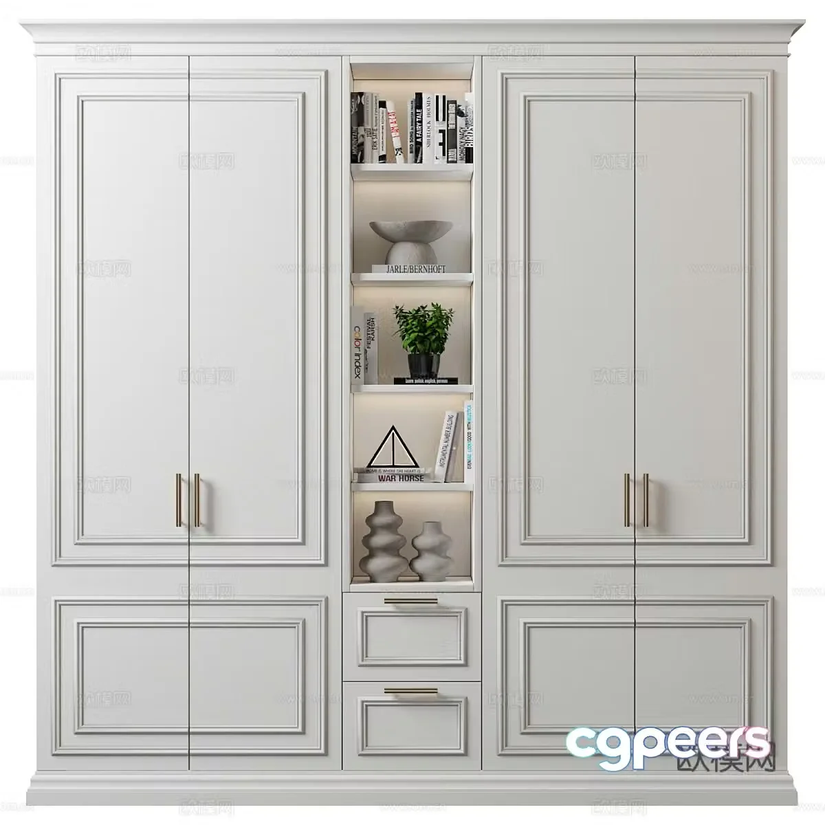 Modern light luxury wardrobe 3d model
