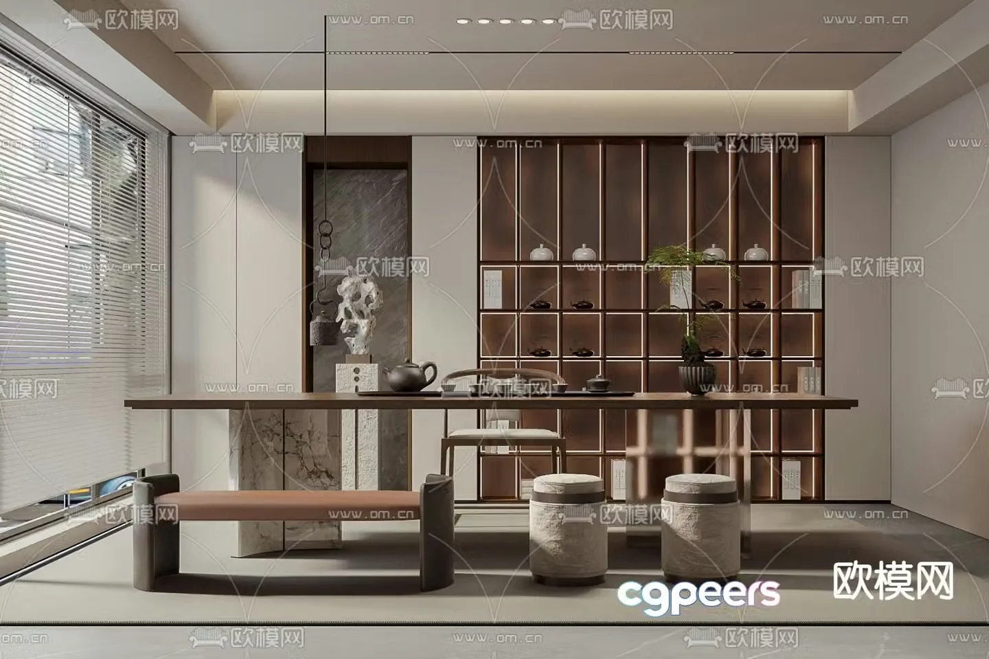 New Chinese tea room 3D model