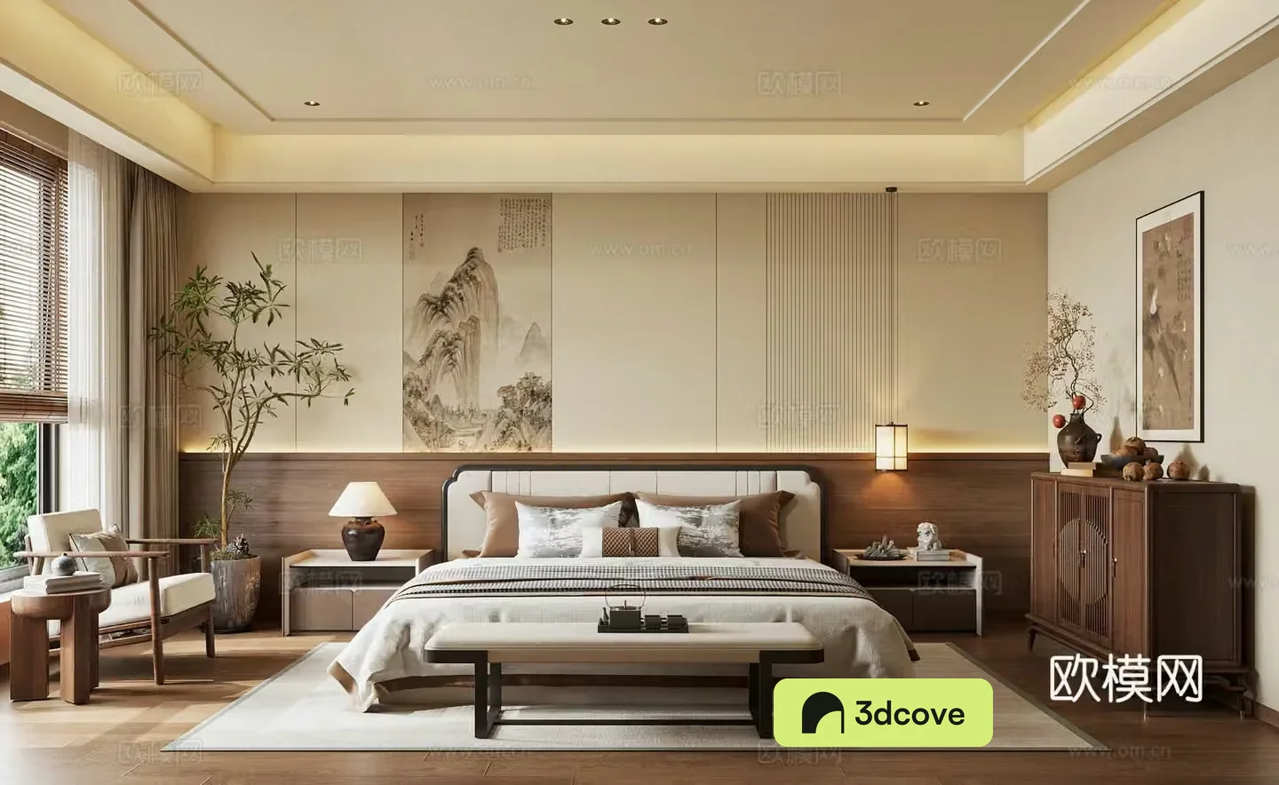 Song style new Chinese style bedroom