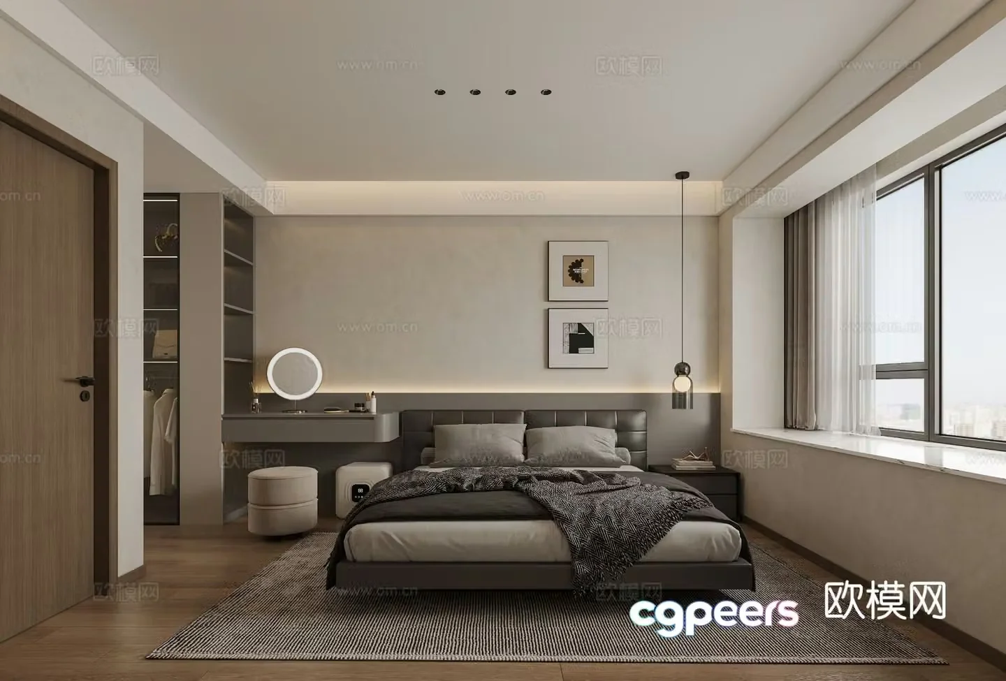 Modern bedroom master bedroom 3d model