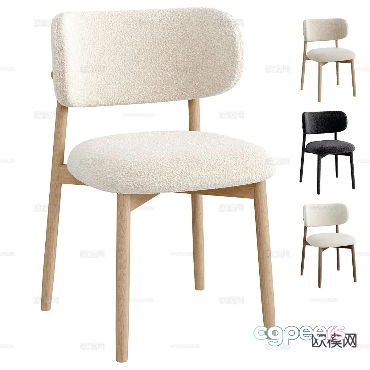 Nordic chair dining chair 3d model