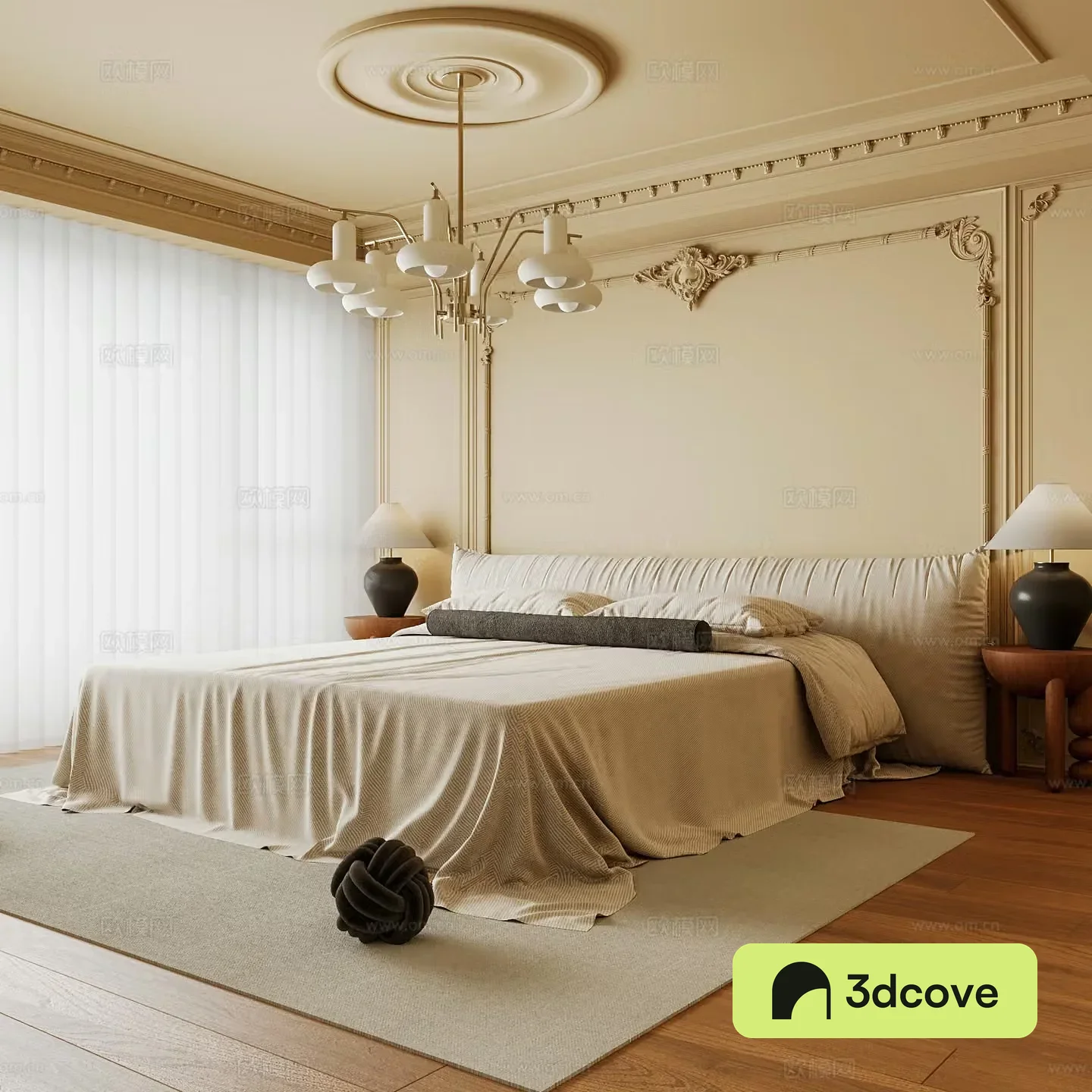 Wasabi Middle Ages Home Bedroom Wasabi Wind Bedroom Secondary Bedroom Master Bedroom Bathroom Window Bedroom 3D Model