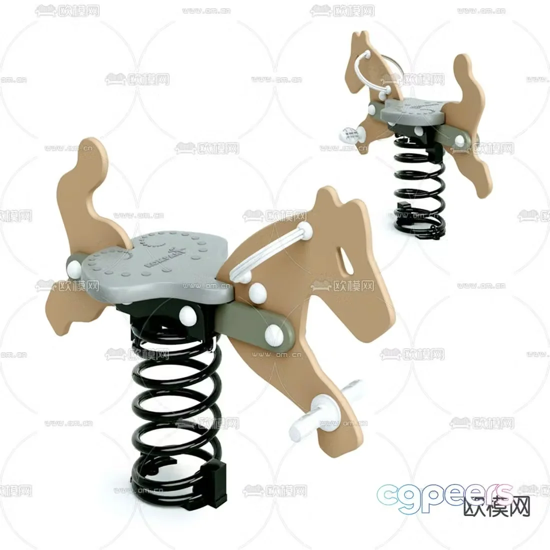 Modern children’s rocking horse toy 3d model
