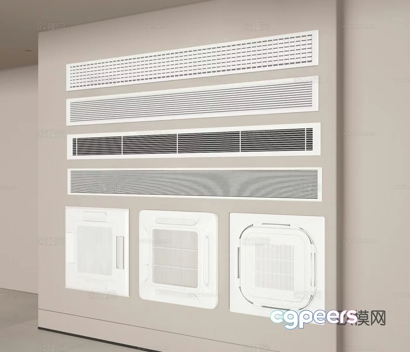 Air conditioning air outlet 3D model