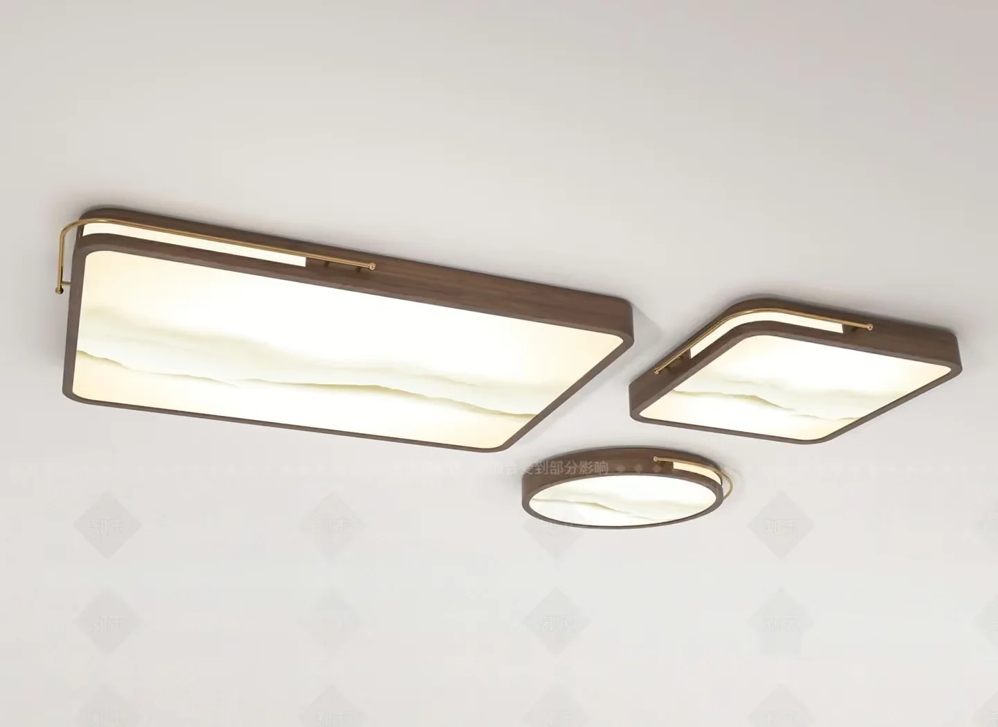 Gold Light Fixture 3D Model – 18219 – VRAY Render