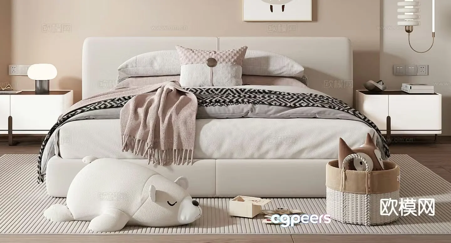 Modern children’s bed daughter’s bed child’s bed 3d model